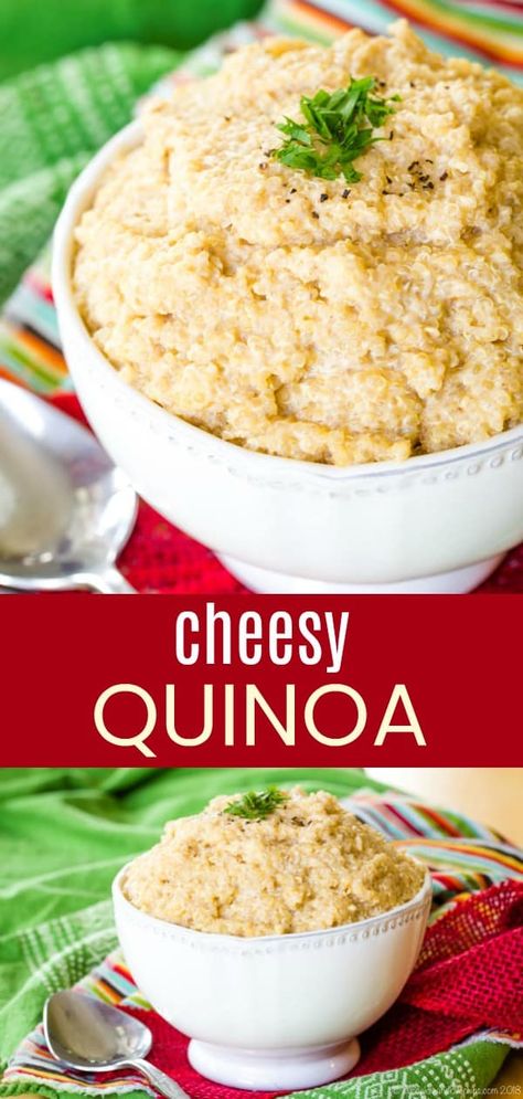 Quinoa Recipes Side Dish, Quinoa Side, Quinoa Side Dish, Cheesy Quinoa, Quinoa Breakfast Bars, Quinoa Recipes Easy, Quinoa Recipes Healthy, Gluten Free Side, Easy Quinoa