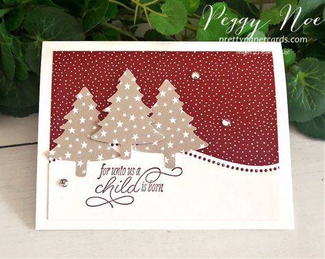 Handcrafted Christmas Cards, Send Christmas Cards, Beautiful Christmas Cards, Homemade Christmas Cards, Stampin Up Christmas Cards, Christmas Tree Cards, Tree Cards, Stampin Up Christmas, 2023 Christmas