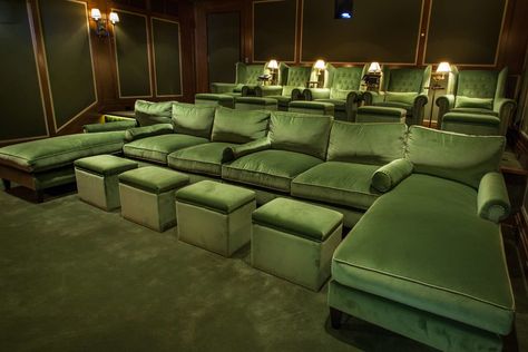 Vintage Hollywood Screening Room | Paradise Theater Private Cinema Portfolio Old Hollywood Homes, Private Cinema, Home Movie Theater, Screening Room, Theater Rooms, Home Theater Room Design, Theater Room Design, Media Room Design, Home Cinema Room