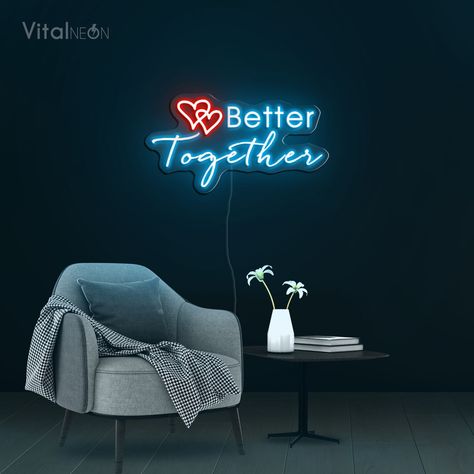 "💑 Better Together Neon Sign | Custom LED Love Wall Art Celebrate the beauty of togetherness with our \"Better Together\" Neon Sign. This romantic and eye-catching piece of wall art is perfect for couples, adding a touch of warmth and love to any space. Whether you're decorating your home, setting the mood for a special occasion, or searching for a heartfelt gift, this custom neon sign is the perfect choice. 💑 Key Features: Handmade and user-friendly design Crafted with high-quality Neon PVC and supported by Acrylic Illuminates your space with a warm and romantic glow Versatile for both event decor and room or wall decoration 🎁 Gift Ideas: Couples Gift: Ideal for newlyweds or long-time partners Romantic Lighting: Create a loving ambiance in your home Unique Wall Art: Add a personalized Bedroom Wedding Decor, Better Together Neon Sign, Led Wall Art, Love Symbol, Love Neon Sign, Romantic Lighting, Love Wall Art, Couples Gift, Love Wall