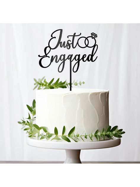 Black  Collar  PMMA   Embellished   Event & Party Supplies Just Engaged Cake, Engagement Topper, Engagement Cake Decorations, Engaged Cake Topper, Engaged Cake, Cake Topper Engagement, Engagement Cake Toppers, Gateaux Cake, Just Engaged