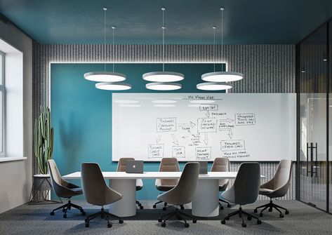 Meeting Room Design Office, Architect Office Interior, Conference Room Design, Meeting Room Design, Startup Office, Interior Kantor, Small Office Design, Office Design Inspiration, Cool Office Space