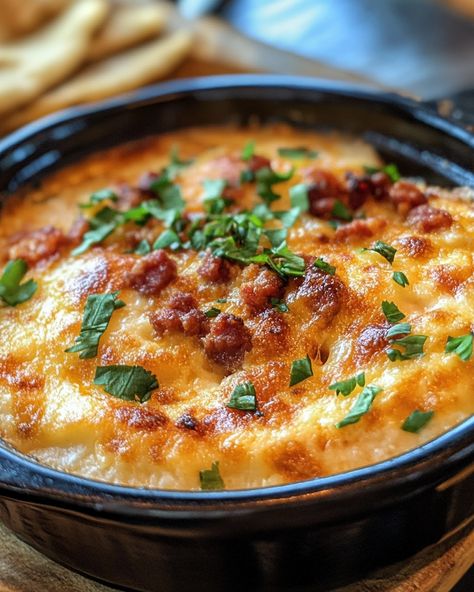 "¡Este Queso Fundido con Chorizo es todo un festín! Cada bocado es una explosión de sabor que te hará querer más. Perfecto para compartir en una reunión, ¡aunque difícilmente querrás compartirlo!   Ingredientes: - 200 gramos de chorizo - 300 gramos de queso tipo Oaxaca o mozzarella - 1/2 taza de cebolla picada   Para la receta completa, consulta el enlace en el primer comentario [👇] [👇]  Disfruta de esta delicia que hará que todos te pidan la receta. ¡Es un éxito asegurado!   #QuesoFundido #Chorizo #ComidaMexicana #RecetasDeliciosas #FiestaGastronómica" Queso Fundido, Mozzarella