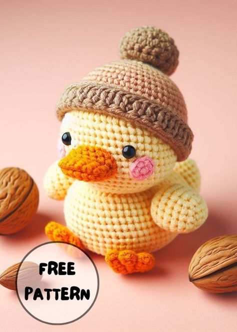 Free Crochet Duck With Hat Amigurumi Pattern Amigurumi Duck Free Pattern Crochet Projects, Ducky Crochet Pattern, Cute Duck Crochet Pattern Free, Free Crochet Duck Pattern Amigurumi, Crochet Duck Beak Free Pattern, Amigurumi Hat Free Pattern, Free Crochet Duck Pattern, Cute Crochet Animals Free Pattern, Duck Crochet Pattern Free