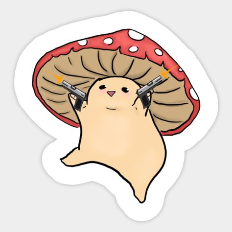 Destructive Mushroom -- Choose from our vast selection of stickers to match with your favorite design to make the perfect customized sticker/decal. Perfect to put on water bottles, laptops, hard hats, and car windows. Everything from favorite TV show stickers to funny stickers. For men, women, boys, and girls. Mushroom Stickers, Innovative Packaging, Character Inspo, Cute Memes, Diy Stickers, Sticker Art, Cute Tattoos, Cool Wallpaper, Hard Hats