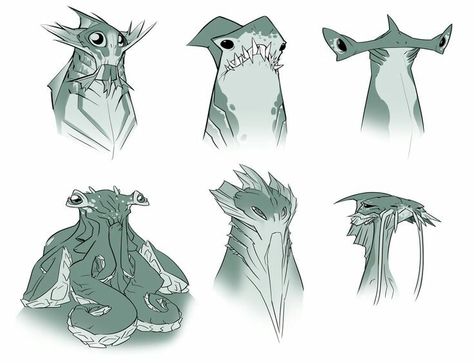 Mermaid People, Draw Alien, Crunchy Fish, Creature Inspiration, Harlan Ellison, Fantastical Creatures, Alien Species, Character Design Cartoon, Aquatic Creatures