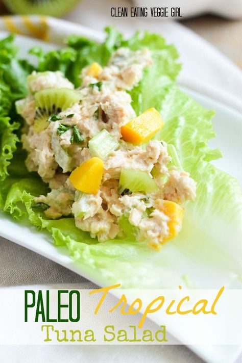 Paleo Tropical Tuna Salad {Gluten-Free, Grain-Free, Dairy-Free, Nightshade-Free, Soy-Free, Nut-Free, Pescetarian} | cleaneatingveggiegirl.com Dinner Egg Recipes, Chicken Wrap Recipes, Healthy Food Facts, Fish Salad, Paleo Lunch, Paleo Dinner, Healthy Diet Recipes, Tuna Salad, Convenience Food