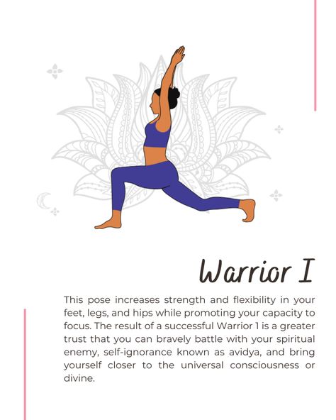 Warrior One Pose Yoga, Warrior 1 Pose Yoga, Warrior Yoga Pose, Yoga Infographic, Mckenzie Exercises, Warrior Pose Yoga, Pose Tips, Yoga Words, Pure Yoga