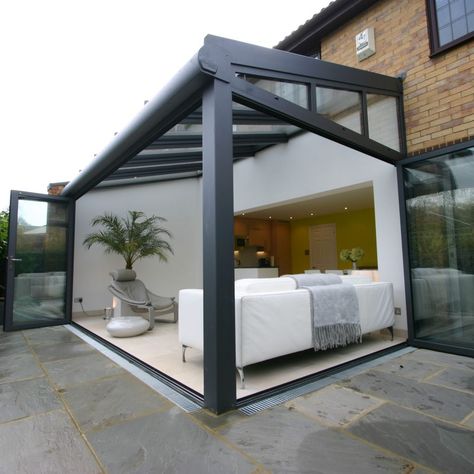 Extension ideas for every budget :11 affordable ways to improve your home Conservatory Extension Ideas, Glass Room Extension, Modern Conservatory Extension, Small House Extensions, Modern Conservatory, Conservatory Extension, Orangery Extension, Kitchen Diner Extension, Garden Room Extensions