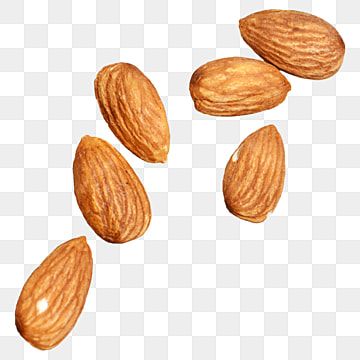 Almonds Drawing, Almond Illustration Design, Almond Tattoo Nut, Nuts Vector, Banana Transparent Background, Dried Fruit Snacks, Almond Nut, Food Backgrounds, Fruit Snacks