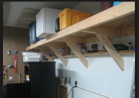 Above ground Shelves Garage Shelving Plans, Best Garage Shelving, Garage Wall Shelving, Garage Ceiling Storage, Garage Shelves, Overhead Garage Storage, Garage Storage Shelves, Garage Storage Solutions, Building Garage Shelves