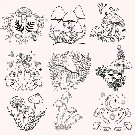 Moon Phases Svg, Mushroom Svg, Window Markers, Mushroom Clipart, Mushroom Tattoos, Hands Aesthetic, Boho Svg, Mushroom Drawing, Svg Art