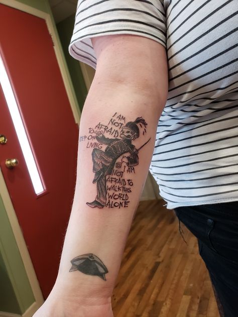 My chemical romance famous last words tattoo Mcr Famous Last Words Tattoo, Helena Mcr Tattoo, Famous Last Words Tattoo, Mcr Tattoo Ideas, My Chemical Romance Tattoo, Music Tats, Mcr Tattoo, Romance Tattoo, Small Feminine Tattoos