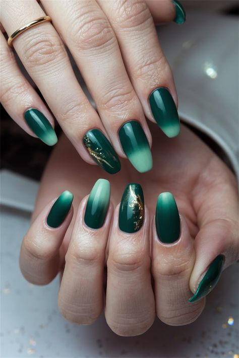 Looking for unique fall nail ideas? Dive into the season with this captivating green nail design, inspired by the rich hues of autumn leaves. Featuring a gorgeous deep forest green base, accentuated with delicate gold foil tips, these nails perfectly capture the essence of fall. Whether you're headed to a pumpkin patch or a cozy gathering, this elegant style will turn heads and elevate your autumn aesthetic. #FallNailIdeas #GreenNails #NailArt #AutumnNails Green Nail Design, Cozy Gathering, Fall Nail Ideas, Deep Forest Green, Green Nail Designs, Green Nail, Unique Fall, Embrace Nature, Deep Forest