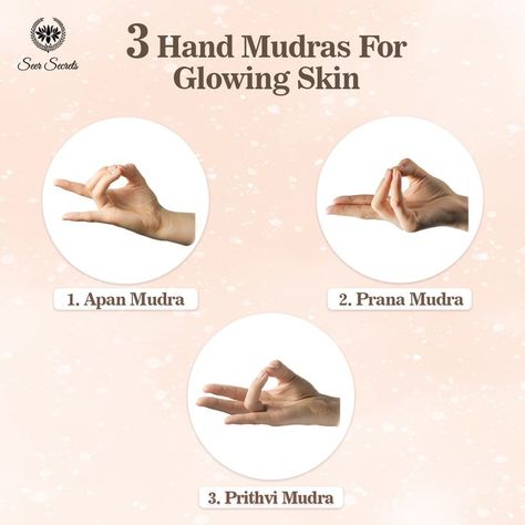 Let's get Glowing🌟 .⁣⁣ Do you want to have #healthyskin that makes others remark #ThatGlowTho? Yoga has got your back! All you have to do, in addition to keeping a regular #skincare regimen, is practice these hand #mudras! .⁣ #SeerSecretsRecommends:⁣ 🌟Seer Secrets Hydrating #SheetMask (Rs 179)⁣ ⭐Seer Secrets Day Water #FaceCream (Rs 405)⁣ ⭐Seer Secrets Aloe vera Spf 21 #Sunscreen (Rs 413)⁣ .⁣⁣ Tag someone who needs to bookmark this post!⁣⁣ #Yogaskin #Yoga Mudra For Face Glow, Hand Mudras For Glowing Skin, Mudras For Glowing Skin, Mudra For Glowing Skin, Yoga For Skin Glow, Mudras Yoga, Mudras Hand, Yoga For Knees, Healing Reflexology