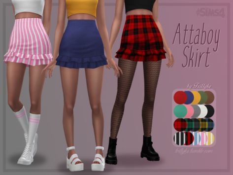 trillyke:  Attaboy SkirtHigh-waisted mini skirt with a ruffle... Velvet Acorn, Sims 4 Mm Cc, Sims 4 Game Mods, Sims 4 Gameplay, Sims 4 Teen, Sims 4 Dresses, Sims 4 Mm, Sims4 Clothes, The Sims 2