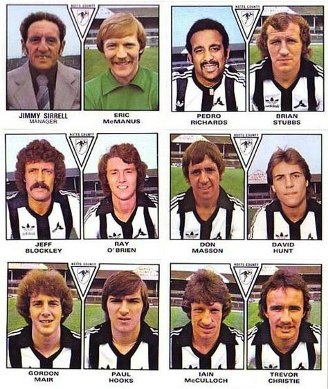 Notts County stickers in 1980-81. Notts County Fc, Notts County, Retro Football, Football Cards, Football Fans, The Good Old Days, Good Old, Football Team, Football Club