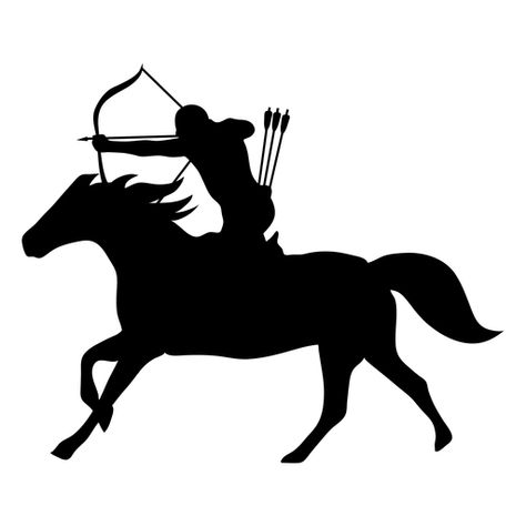 Archer riding horse silhouette PNG Design Archer On Horse, Horse Archer, Riding Horse, Horse Silhouette, Silhouette Png, Vector Artwork, Design Ad, Png Design, Archery