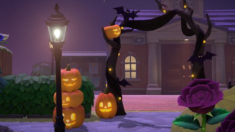 Spookify your Resident Service entrance! #animalcrossing #spookify #acnh #acnhdesign #acnhidea Acnh Spooky Entrance, Spooky Entrance, Acnh Spooky, Resident Services, Spooky Season, Animal Crossing, Lamp Post, Entrance, Nintendo