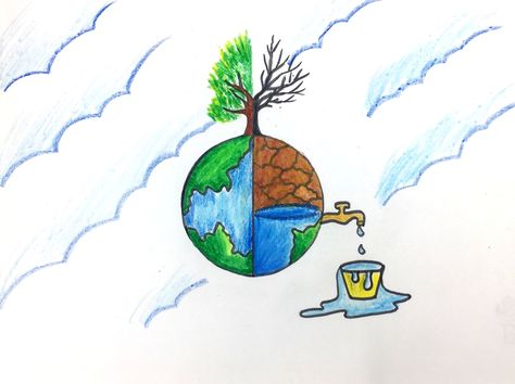 Save Water Save Nature Drawing #drawing #drawingtutorial #howtodraw Save Water Pencil Drawing, Save Nature Drawing, Save Water Drawing, Save Water Poster Drawing, Save Water Poster, Hijab Drawing, Scenery Drawing, Pencil Drawings Of Animals, Save Nature