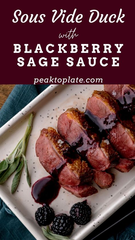 Wild Duck Recipes, Sous Vide Duck, Cooked Duck, Duck Breast Recipe, Sage Sauce, Sous Vide Chicken, Duck Recipe, Pan Sauce, Duck Breast