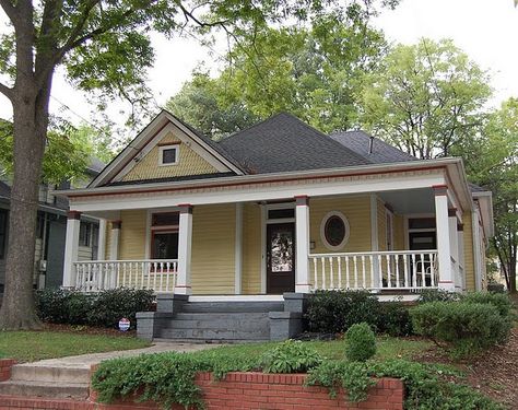 love the yellow & big porch Haint Blue Porch Ceiling, Blue Porch Ceiling, Dream Porch, Big Porch, Haint Blue, Porch Paint, Porch Ceiling, Blue Ceilings, Building A Porch