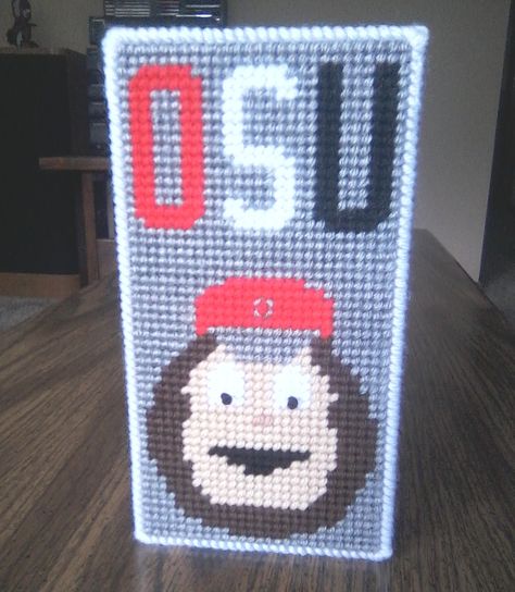 Canvas Template, State Of Ohio, Door Stop, Plastic Canvas Patterns, Canvas Patterns, Ohio State, Plastic Canvas, Needlepoint, Pixel Art