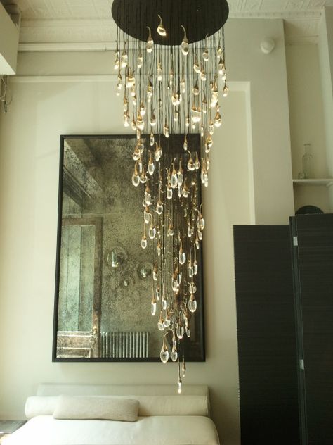 OCHRE Seed Cloud chandelier, Love that this has that "oh wow that's so cool" factor without being over the top. Luminaire Vintage, Beautiful Chandelier, Beautiful Lighting, The Ceiling, Led Chandelier, A Mirror, Cool Lighting, Interior Lighting, Interior Spaces