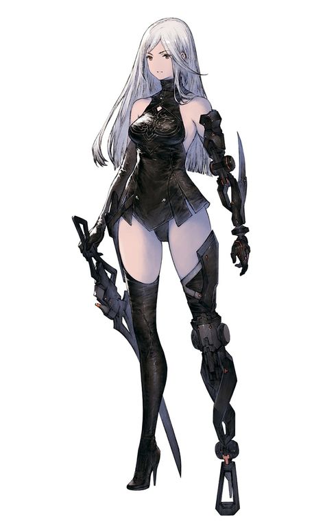 Gayle Alt Costume 3 Art - NieR Reincarnation Art Gallery Reincarnation Art, Nier Reincarnation, Nier Characters, Celana Jogger Wanita, Hunter Art, Female Artwork, Cuadros Star Wars, Nier Automata, Game Character Design