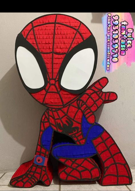 Spiderman Birthday Party Decorations, Spiderman Room, Spiderman Birthday Cake, Super Mario Bros Birthday Party, Baby Birthday Party Theme, Marvel Party, Hulk Birthday, Birthday Pinata, Baby Spiderman