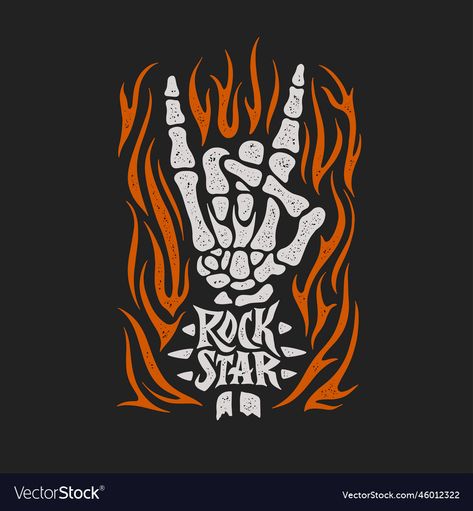 Rock And Roll Graphic Design, Rockstar Graphic Design, Rockstar Typography, Rock Music Illustration, Rock Tshirt Design, Rockstar Drawing, Rock Typography, Rock Graphic Design, Rockstar Design