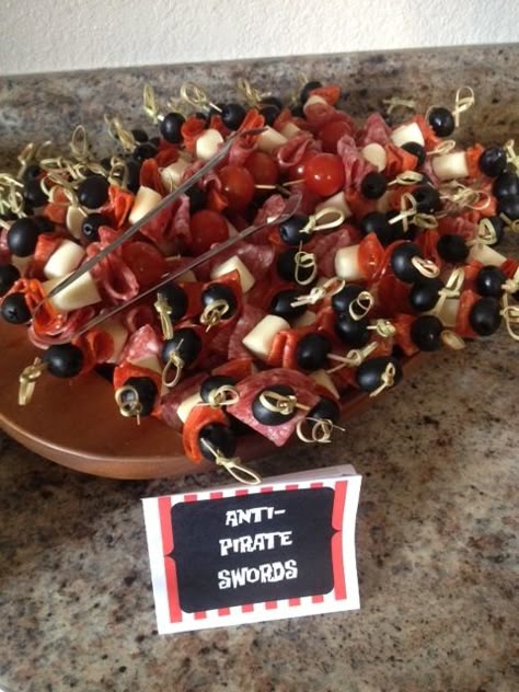 A Pirate Looks At 40 Party Birthday, Pirate Appetizers Party Snacks, Pirate Theme Games For Adults, Pirate Party Appetizers, Pirate Themed Appetizers, Pirate Party Food For Adults, Pirate Food Party, Pirate Themed Food For Adults, Pirate Appetizers