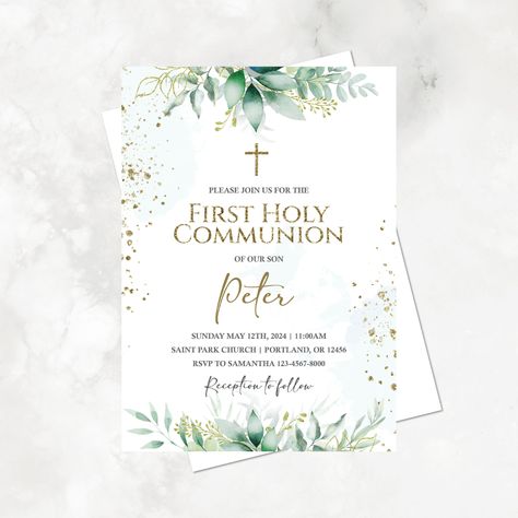 Confirmation Party, Beautiful Decorations, Party Invites, First Holy Communion, Elegant Designs, Personalized Invitations, Custom Party, Holy Communion, First Communion