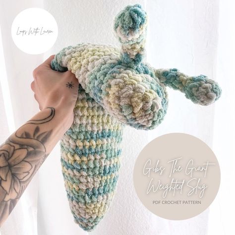 The Giant Weighted Slug Crochet Pattern PDF: Gibs Crochet Tardigrade Pattern Free, Labrynth Crochet Patterns, Weighted Amigurumi, Large Crochet Amigurumi Free Patterns, Slug Crochet Pattern Free, Weighted Crochet Animals, Weird Crochet Projects, Slug Crochet Pattern, Easy Crochet Plushies