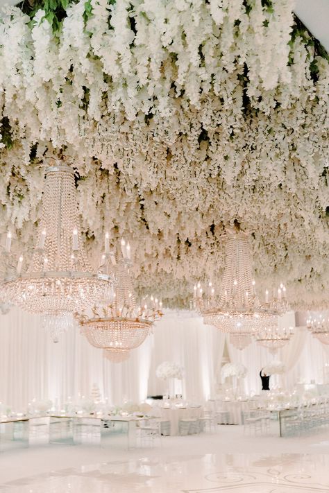 Wisteria Ceiling, Wedding Afterparty, Luxury Wedding Reception, Ritz Carlton Laguna Niguel, Wisteria Wedding, Twilight Wedding, Monique Lhuillier Wedding, Elegant Wedding Themes, Flower Ceiling