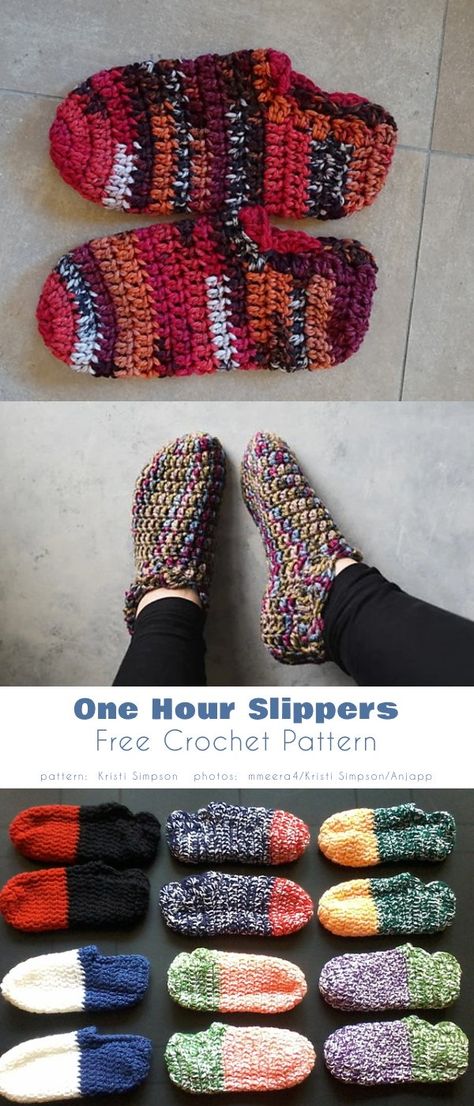 One Hour Crochet Slippers Free, Cute Crochet Slippers Free Pattern, Mens Crochet Slipper Boots Free Pattern, Crochet Patterns Slippers Free, Cute Crochet Slippers, Free Crochet Patterns Socks, Crochet Cat Slippers, Free Crochet Patterns Slippers, One Hour Crochet Slippers Free Pattern