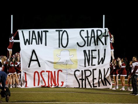 Cheer Runthrough Signs, Run Through Banners, Football Runthrough Posters, Run Through Banners Football, Freshman Pep Rally Posters, Cheer Football Signs, Football Banner Ideas Run Through, Funny Football Posters, Funny Football Signs High Schools