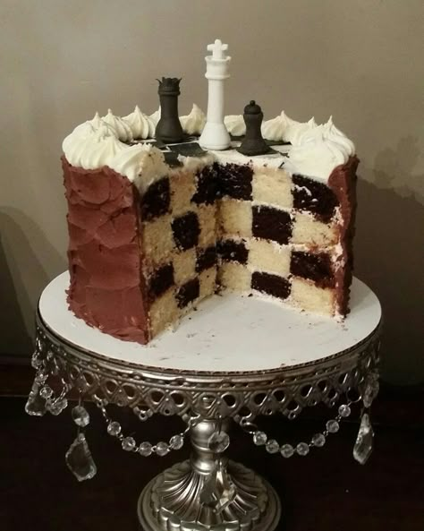 Chess Birthday Cake, Chessboard Cake, Chess Party, Chess Cake, 16th Birthday Cake, Pretty Birthday Cakes, Pretty Cakes, 16th Birthday, Cute Cakes