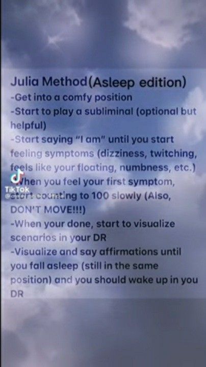 Sleep Methods Shifting, Asleep Method Shifting, Julia Method Shifting, Shifting Methods Sleeping, Julia Method, Shifting Methods, Dr World, Scripting Ideas, Reality Shifting