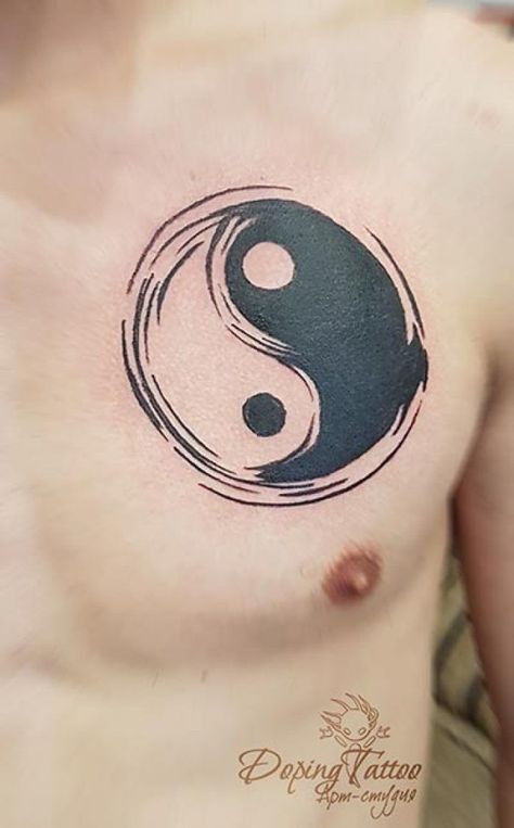 Yin Yang Chest Tattoo, Ying Yang Tattoo For Men, Honey Badger Tattoo, Yin And Yang Tattoo, Badger Tattoo, Brookies Recipe, Barcode Tattoo, Mangas Tattoo, Abstract Tattoo Ideas