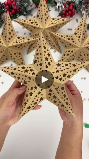 3d Christmas Star, 3d Cardboard Star, Paper 3d Stars Diy, Diy Paper Star Tree Topper, Christmas Tree Star Topper Diy 3d Paper, 3d Paper Star, Xmas Decorations Diy, Paper Star Lanterns, Star Template