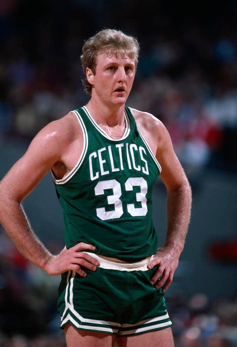 To me at least even as someone who is not a fan of the #BostonCeltics, but respects that great franchise and their history, #LarryBird is simply the best forward of all-time.   When I think of Larry Legend, I think of the great chess or pool player who is always thinking 3 moves ahead, because he's so much smarter than anyone else on the court.    #NBA Dominique Wilkins, Green Jersey, Bird Poster, Nba Legends, Nba Stars, Boston Sports, Basketball Legends, Larry Bird, Celebrity Tattoos