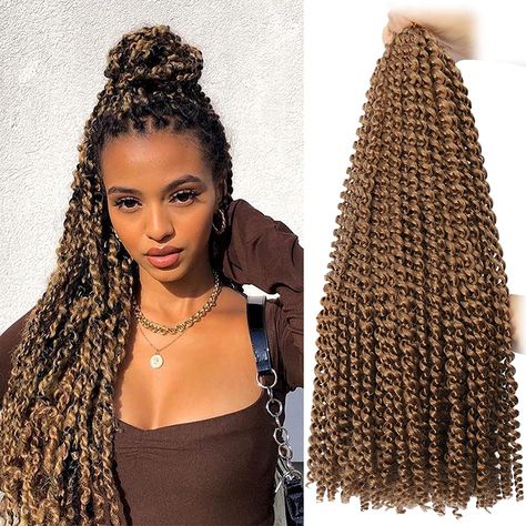 PRICES MAY VARY. passion twist hair 24 inch 7 packs 27 color Light Brown Passion Twists, Honey Blonde Passion Twist, New Braided Hairstyles, Passion Twist Crochet, Water Wave Crochet, Passion Twist Hair, Wave Crochet, Passion Twists, Curly Crochet Hair Styles