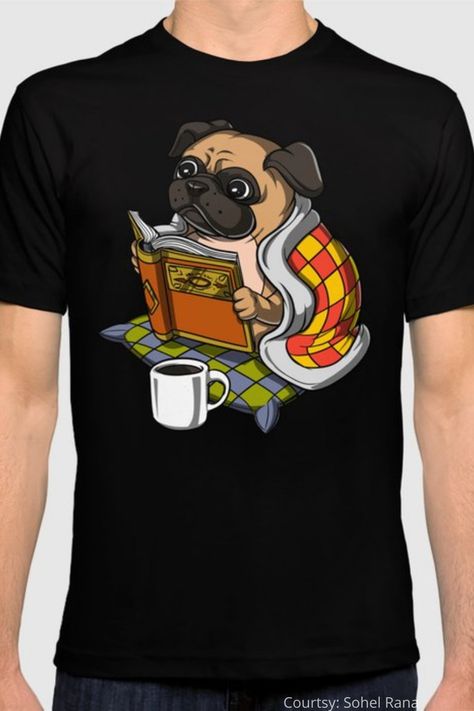 Pet tshirt design, new pet tshirt, pet tshirt collection, pet tshirt black colour Tshirt Collection, Dog Shirts, Dog Books, Pet Day, Book Reading, Pug Dog, Tshirt Design, Shirt Collection, Black Colour