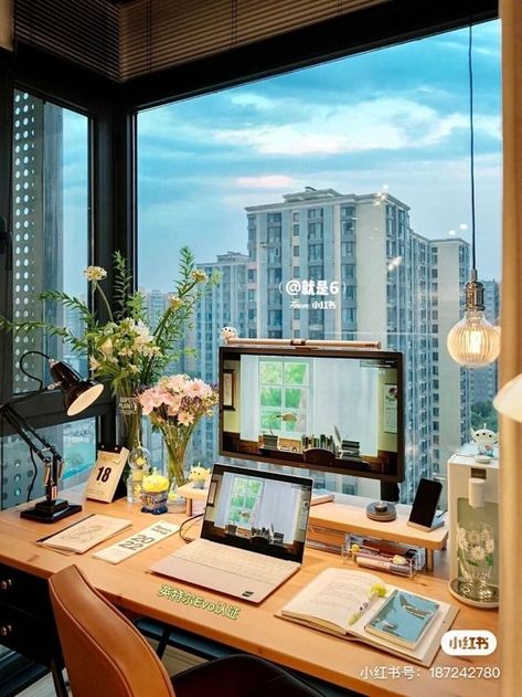 [PaidLink] 28 Most Pinned Work From Home Office Setup Tips You Don't Want To Miss Now #workfromhomeofficesetup Klepto Aesthetic, Study Space Aesthetic, Study Room Design Ideas, Work From Home Office Setup, Ruang Studio Musik, Study Background, Office With A View, Work From Home Office, Most Pinned