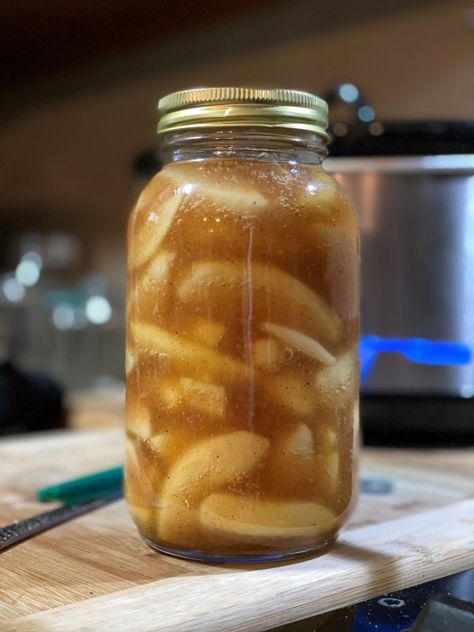 The Absolute Best Homemade Apple Pie Filling • Our Little Bit of Earth Easy Apple Pie Filling Recipes, Freezing Apple Pie, Best Homemade Apple Pie, Canning Apple Pie Filling, Easy Apple Pie Filling, Canning Apples, Apple Pie Filling Recipes, Pressure Canning Recipes, Homemade Apple Pie Filling