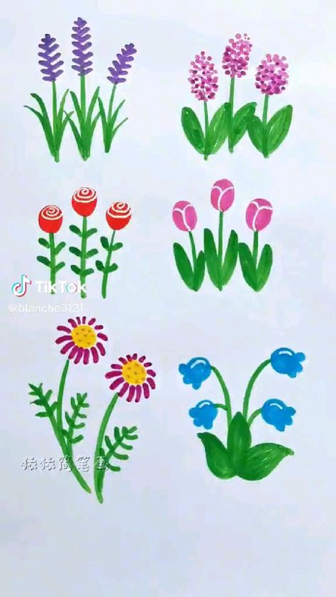 Hand Art Kids, Easy Flower Drawings, Painting Flowers Tutorial, Desain Quilling, Paper Wall Hanging, Easy Drawings For Kids, Easy Doodle Art, Watercolor Flower Art, Book Art Diy