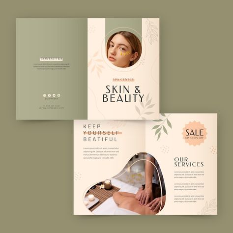 Brochures Design Creative, Spa Brochure Design Inspiration, Esthetician Brochure, Beauty Leaflet, One Page Brochure, Beauty Salon Banner, Services Poster, Beauty Brochures, Spa Poster