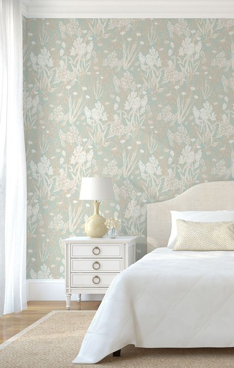 Light green botanical wallpaper, classic floral pattern wallpaper, self adhesive, peel and stick, removable or traditional, vinyl wallpaper ✔ Premium Quality Wallpaper With GreenGuard Certificate ✔ ✿ CUSTOM SIZE available! ✿ ✿ TECHNOLOGY ✿ The latest technologies are used to produce wallpapers - GreenGuard - certified HP LATEX printer to not only ensure the highest quality, but also guarantee that the product you purchase is environmentally friendly and complies with the most stringent safety st Green Bedroom Wallpaper Ideas, Light Green Wallpaper Bedroom, Green Wallpaper Bedroom Ideas, Green Botanical Wallpaper, Wallpaper Bedroom Feature Wall, Wallpaper Classic, Floral Pattern Wallpaper, Quality Wallpaper, Matte Material