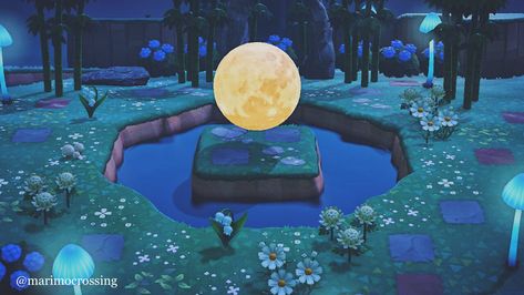 Stargazing Spot Animal Crossing, Northern Water Tribe, Spotted Animals, Water Tribe, Acnh Ideas, Animal Crossing, Pool Float, Oasis, Trees